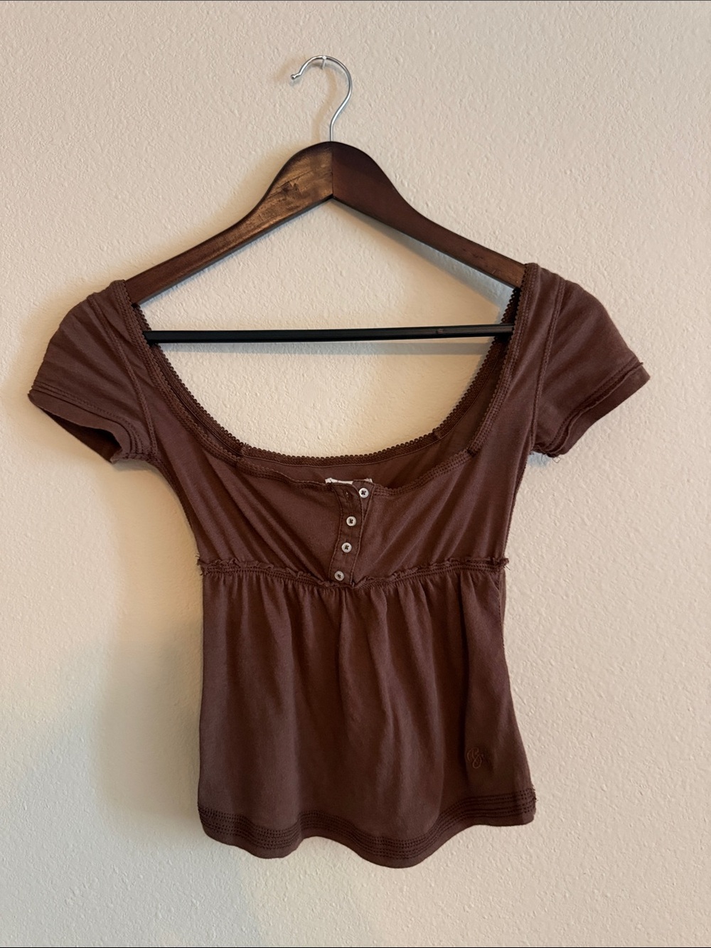 BDG Chocolate Brown Babydoll Top NWT